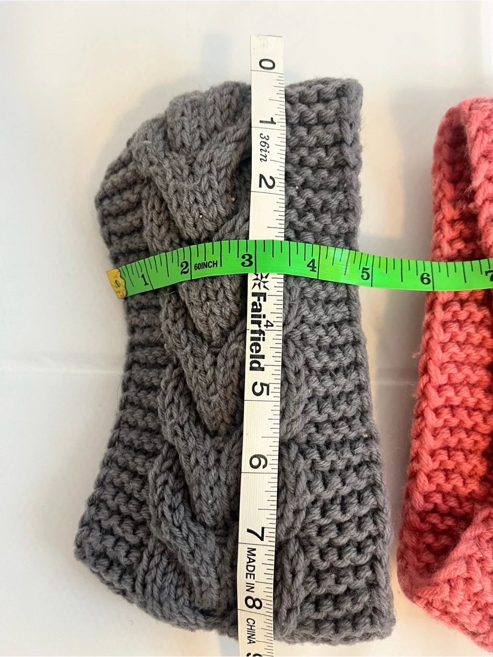 Cozy Cable Knit Headbands in Pink and Gray Women’s one size L391